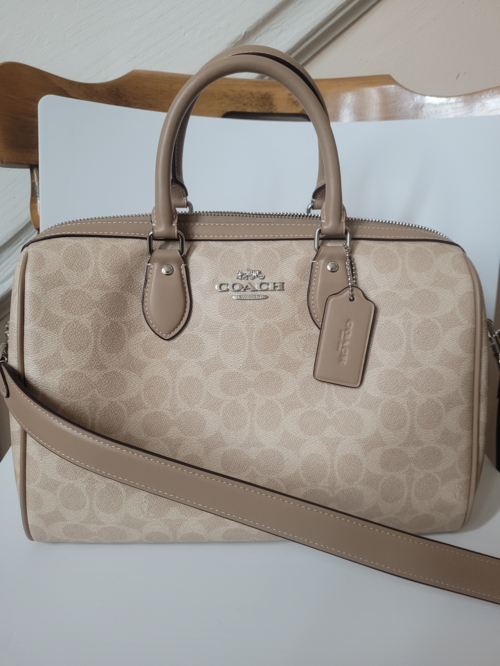 Coach Large Rowan Satchel Bag in Signature Canvas CV959 - Picture 2 of 16